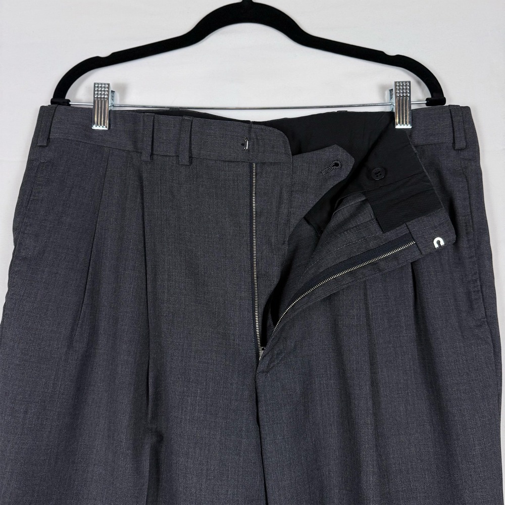 Oxxford Clothes Mens Dress Pants Gray 36x28 Doeskin Wool Bespoke Professional - Picture 2 of 9